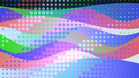 Colorful abstract waves with dotted patterns in vibrant shades Stock Illustration