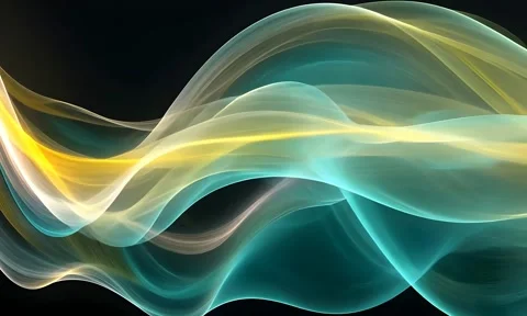 Colorful abstract waves flow across a dark background showcasing dynamic pa.. Stock Footage 295884339