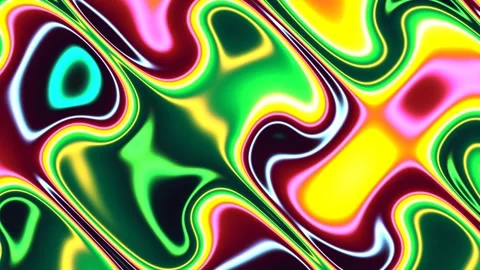 Colorful abstract waves flow and twist in a dynamic pattern Video stock 338015660