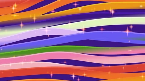 Colorful Abstract Wavy Background with Sparkling Stars Stock Footage 332161845
