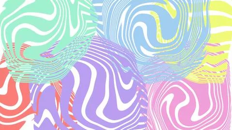 Colorful Abstract Wavy Lines Pattern Background Illustrazione stock
