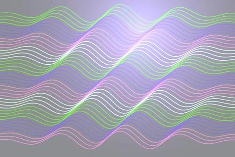 Colorful abstract wavy lines pattern on gray background Stock Illustration