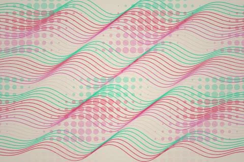 Colorful abstract wavy lines pattern on light background Stock Photos