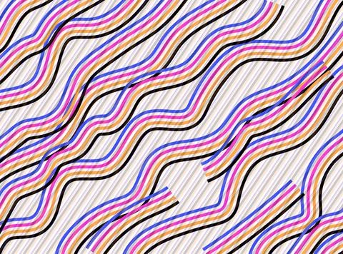 Colorful Abstract Wavy Stripes Pattern Background With Vibrant Multicolor L.. Stockillustratie