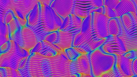 Colorful Abstract Wavy Surfaces with Gradient Patterns Иллюстрация
