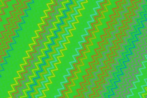 Colorful abstract zigzag pattern with vibrant green and red Stock Photos