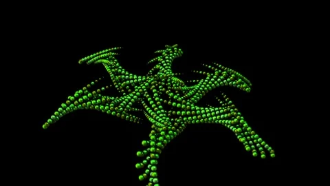 Colorful abstraction of 3d decoration patterns of small beads rotating and Stock Footage 120047557