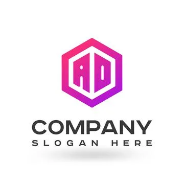 Colorful AD logo design Vector Template elements., Unique, Modern, Corporate Illustrazione stock