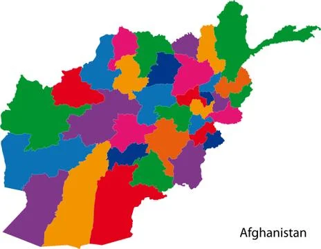 Colorful Afghanistan map Stock Illustration
