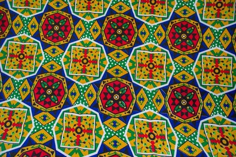 Colorful African fabric pattern Stock Photos