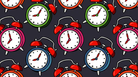 Colorful Alarm Clock Pattern Background Stock Footage 337672021