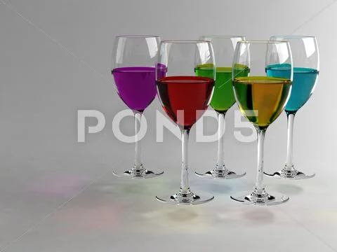 Colorful alcoholic beverages Stock Illustration