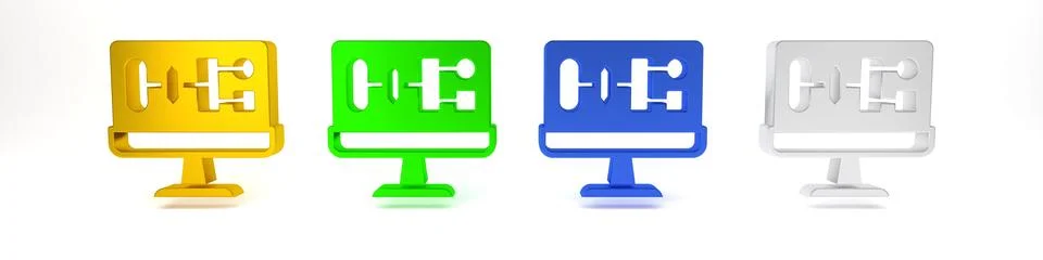 Colorful Algorithm icon isolated on white background. Algorithm symbol desi.. Stock Illustration