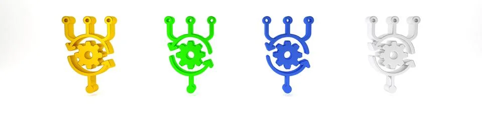 Colorful Algorithm icon isolated on white background. Algorithm symbol desi.. Stock Photos