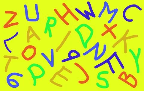Colorful alphabet letters pattern background. Stock Illustration