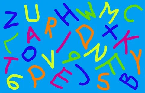 Colorful alphabet letters pattern background. Stock Illustration