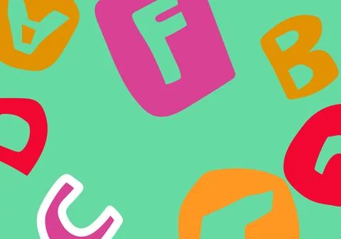 Colorful alphabet patter background. Vector illustration. Stock Illustration