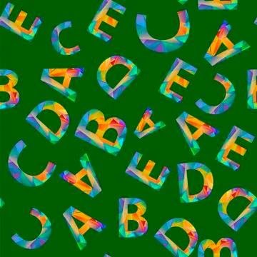 Colorful Alphabet Seamless Pattern. Illustrazione stock