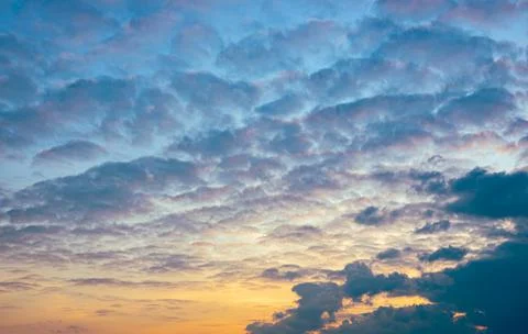 Colorful altocumulus clouds in tiles pattern Stock Photos