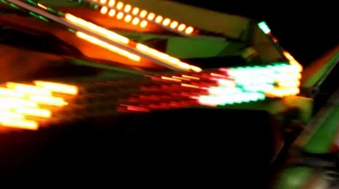 Colorful Amusement Fair Ride Stock Footage