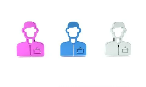 Colorful Analyst engineer icon isolated on white background. Minimalism con.. Stock Illustration