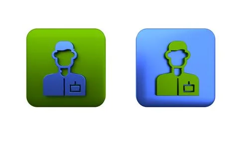 Colorful Analyst engineer icon isolated on white background. Square button... Stock Illustration