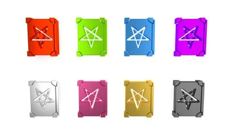 Colorful Ancient magic book with alchemy recipes and mystic spells and ench.. Stock Illustration