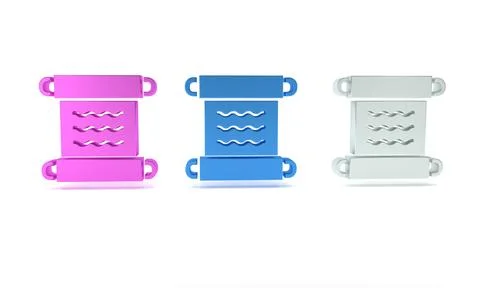 Colorful Ancient papyrus scroll icon isolated on white background. Parchmen.. Stock Illustration