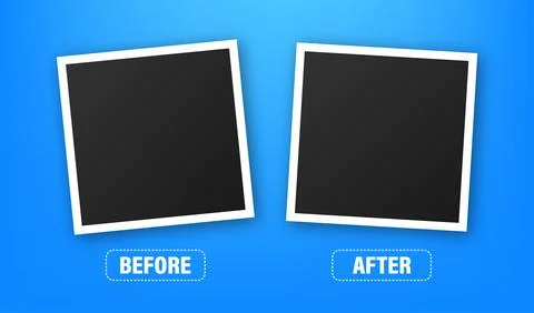 Colorful before and after frames. Vector illustration. Vector template. Design イラスト素材