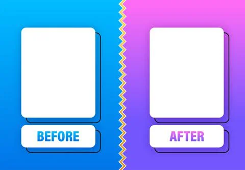 Colorful before and after frames. Vector illustration. Vector template. Design Stock Illustration