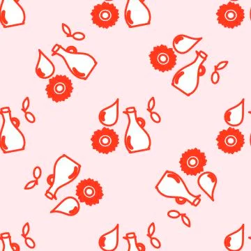 Colorful and bright seamless pattern with food Stock Illustration