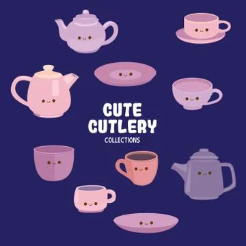 Colorful and cute objects Illustrazione stock