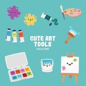 Colorful and cute objects Stock Illustration