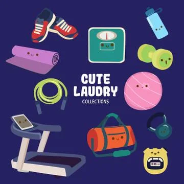 Colorful and cute objects Stock Illustration