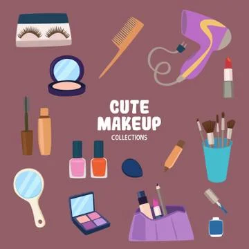 Colorful and cute objects Stock Illustration