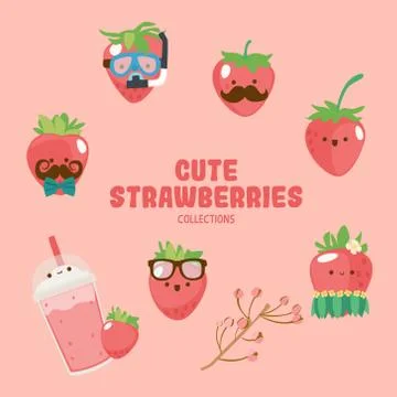 Colorful and cute objects Illustrazione stock