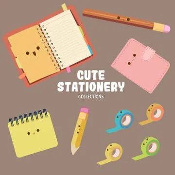 Colorful and cute objects Stock Illustration