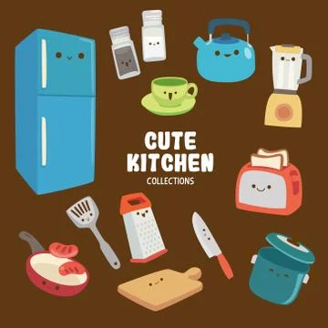 Colorful and cute objects Stock Illustration