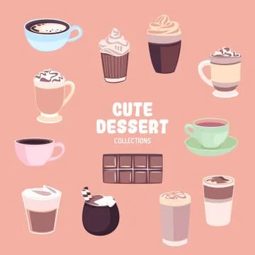 Colorful and cute objects Stock Illustration