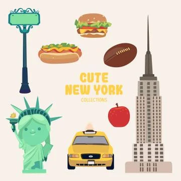 Colorful and cute objects Stock Illustration