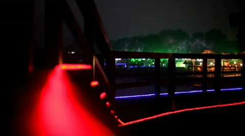 Colorful and defocused lights Stock Footage