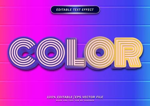 Colorful and editable text effect. line style text Stock Illustration
