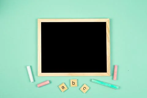 Colorful and Engaging Classroom Elements Featuring a Chalkboard and Various.. Stock Photos