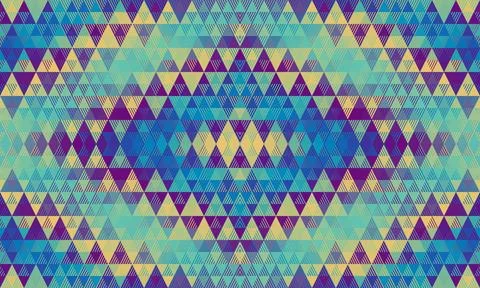 A Colorful and Engaging Geometric Pattern Featuring an Array of Triangles and Illustrazione stock
