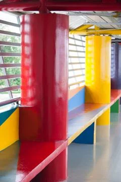 Colorful and funny balcony for children Stock Photos