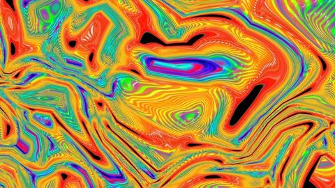 Colorful and trippy circular liquid line pattern background Illustrazione stock