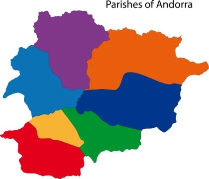Colorful Andorra map Stock Illustration