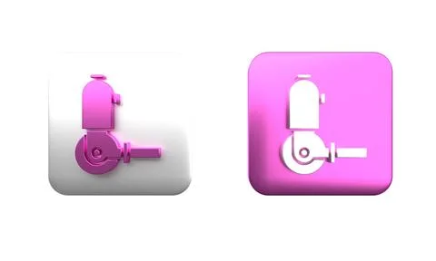 Colorful Angle grinder icon isolated on white background. Square button. 3D.. Illustrazione stock