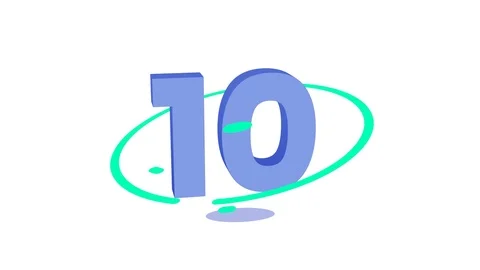 Colorful Animated 10 to 1 Countdown in a Solid White Background Stock-Footage 123830512