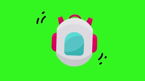 Colorful Animated Children Backpack Icon Isolated on Green Screen Background Stock Footage 345930686